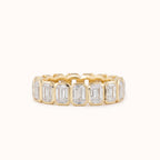 Column Eternity Band | Emerald-Cut Diamond