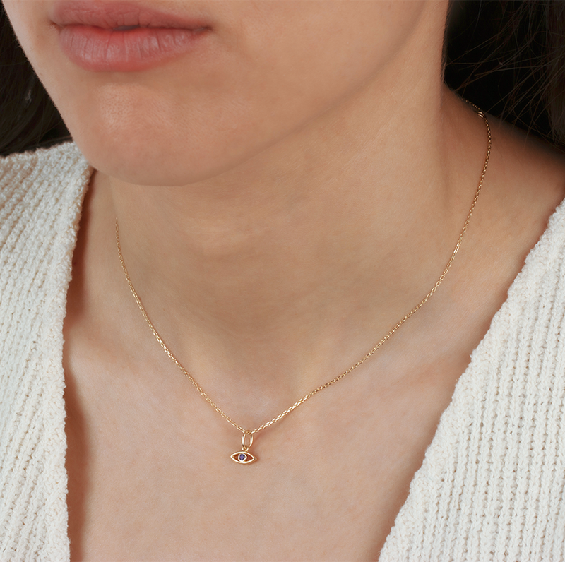 Crystal Eye Pendant Necklace