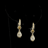 The Drip Huggies | Diamond Pear Drop Earrings
