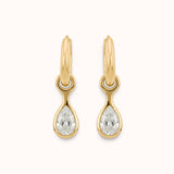 The Drip Huggies | Diamond Pear Drop Earrings