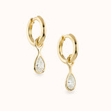The Drip Huggies | Diamond Pear Drop Earrings