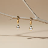 The Drip Huggies | Diamond Pear Drop Earrings