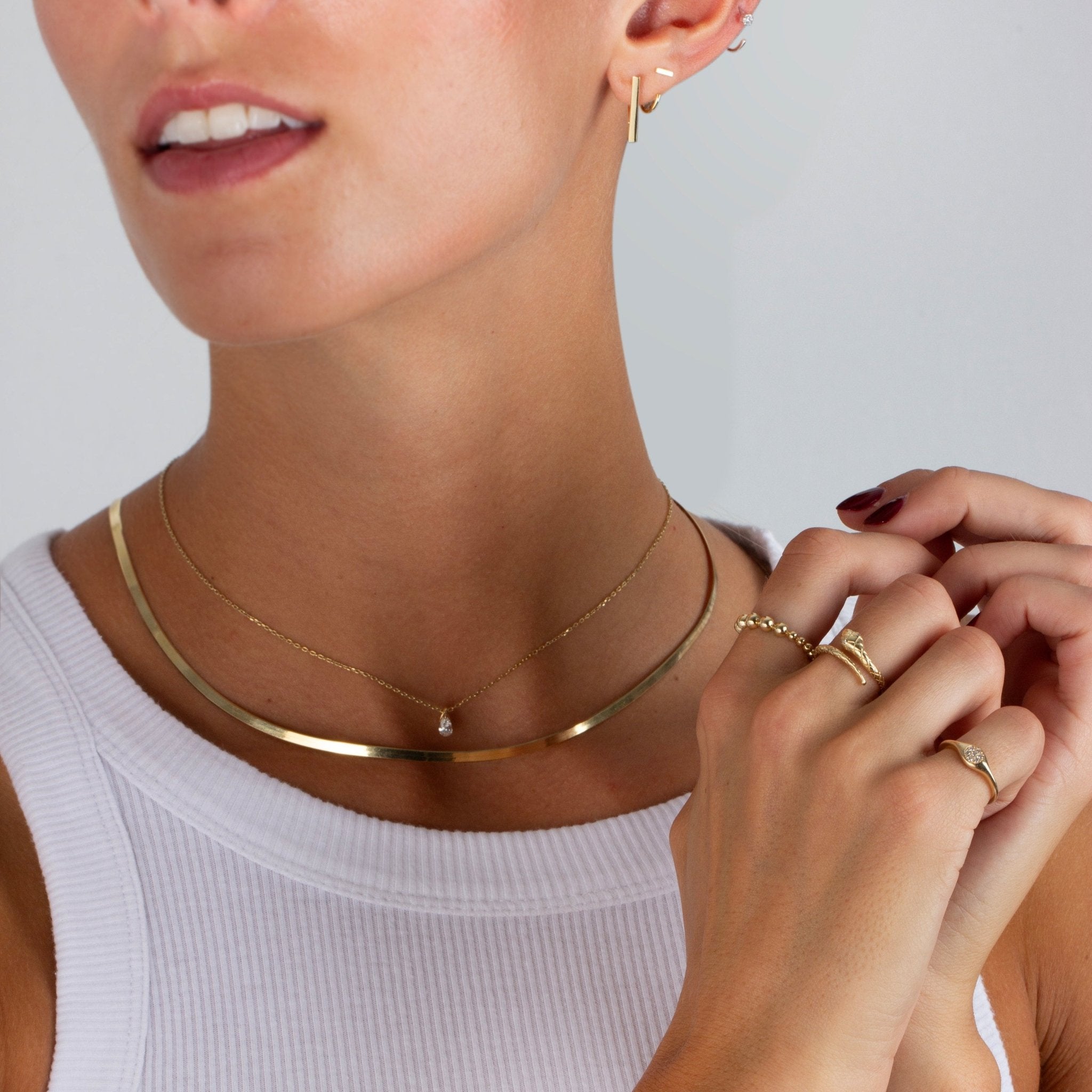 Diamond Drop Pendant - Zayla - Necklaces