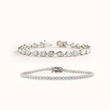 Match Point Tennis Bracelet Set | White Gold