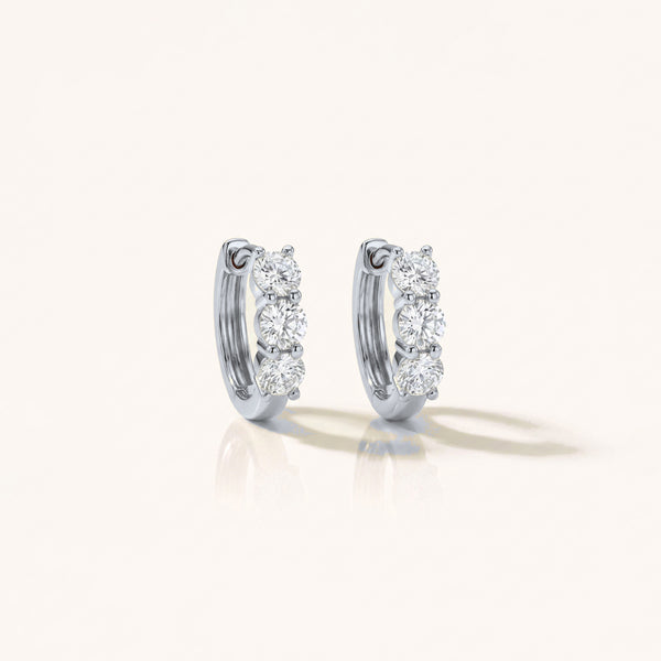 Hudson Diamond Huggies | Sterling Silver