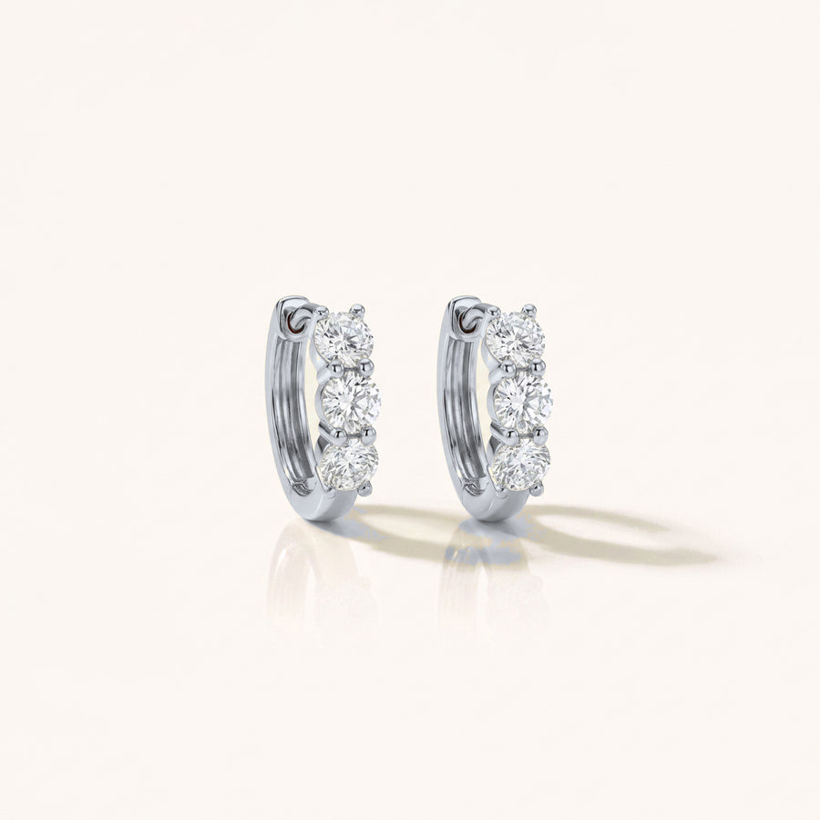 Hudson Diamond Huggies | Sterling Silver