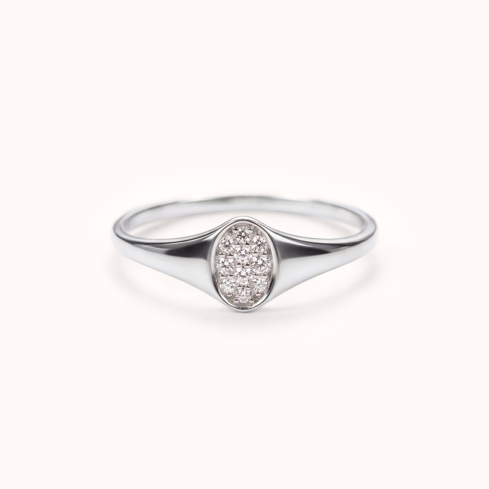 Oval Pavé Signet Ring