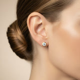 Apex Studs | Round Diamond Bezel