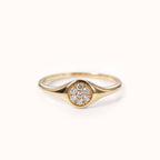 Round Pavé Signet Ring