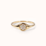 Round Pavé Signet Ring