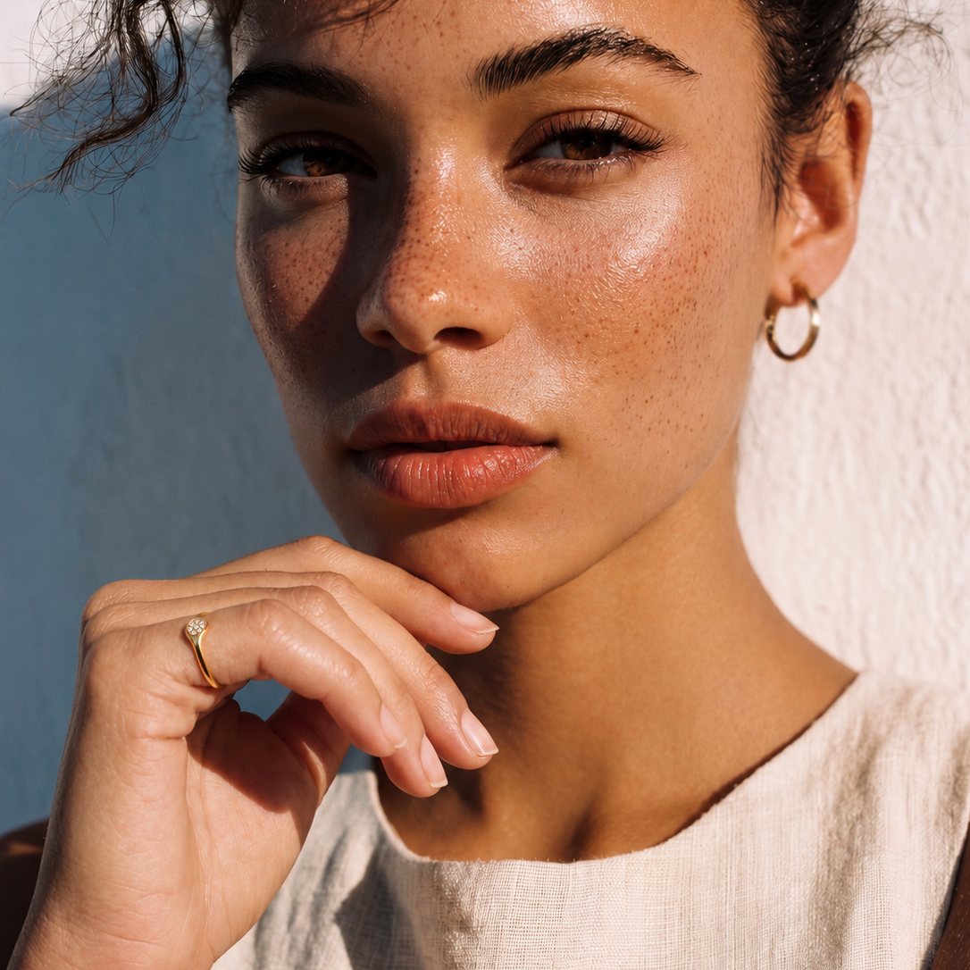 Round Pavé Signet Ring