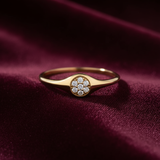 Round Pavé Signet Ring