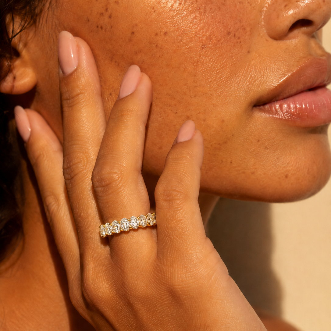 Solace 3/4 Eternity Band | Oval Diamond