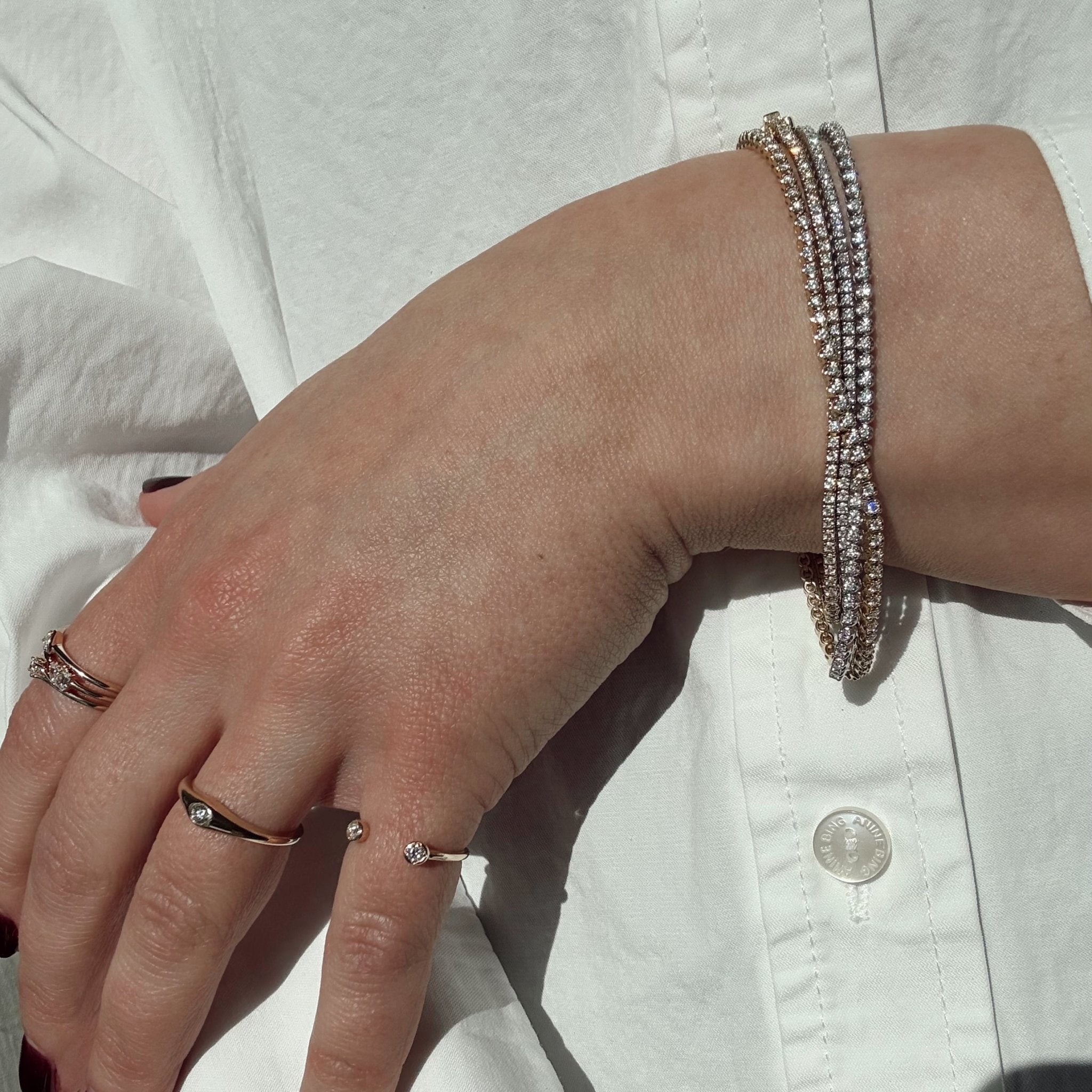 Round Diamond Tennis Bracelet - 1 ctw | White Gold - Zayla - Bracelet