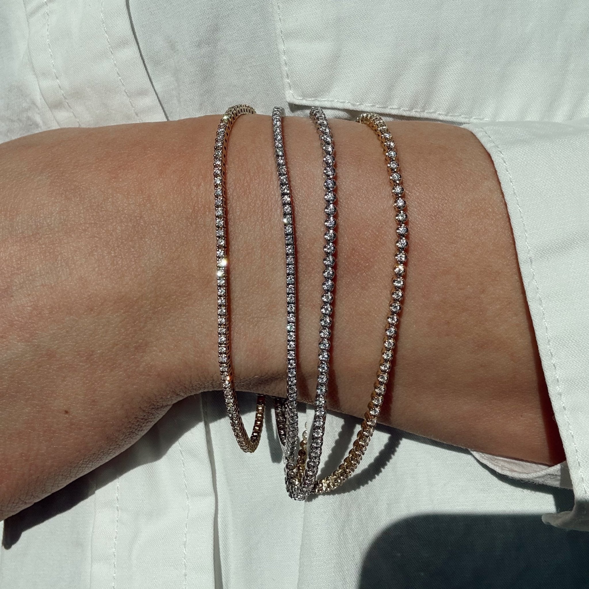 Round Diamond Tennis Bracelet - 1 ctw | White Gold - Zayla - Bracelet