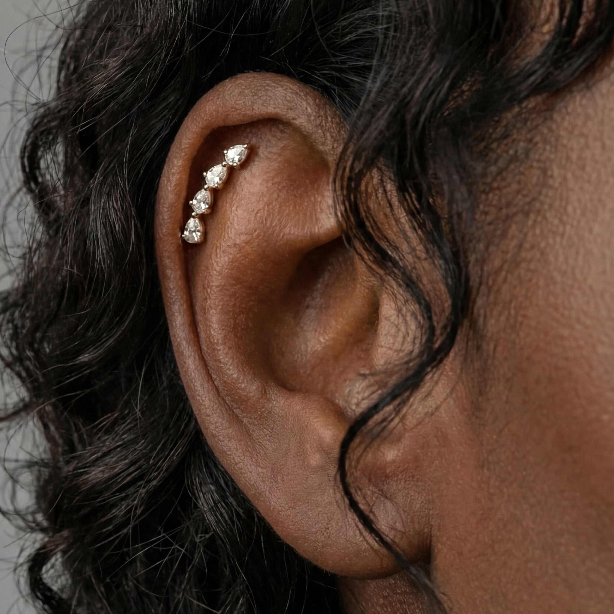 Lyra Climber Flatback Stud - Zayla - Earrings