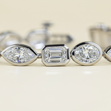 Match Point Tennis Bracelet Set | White Gold