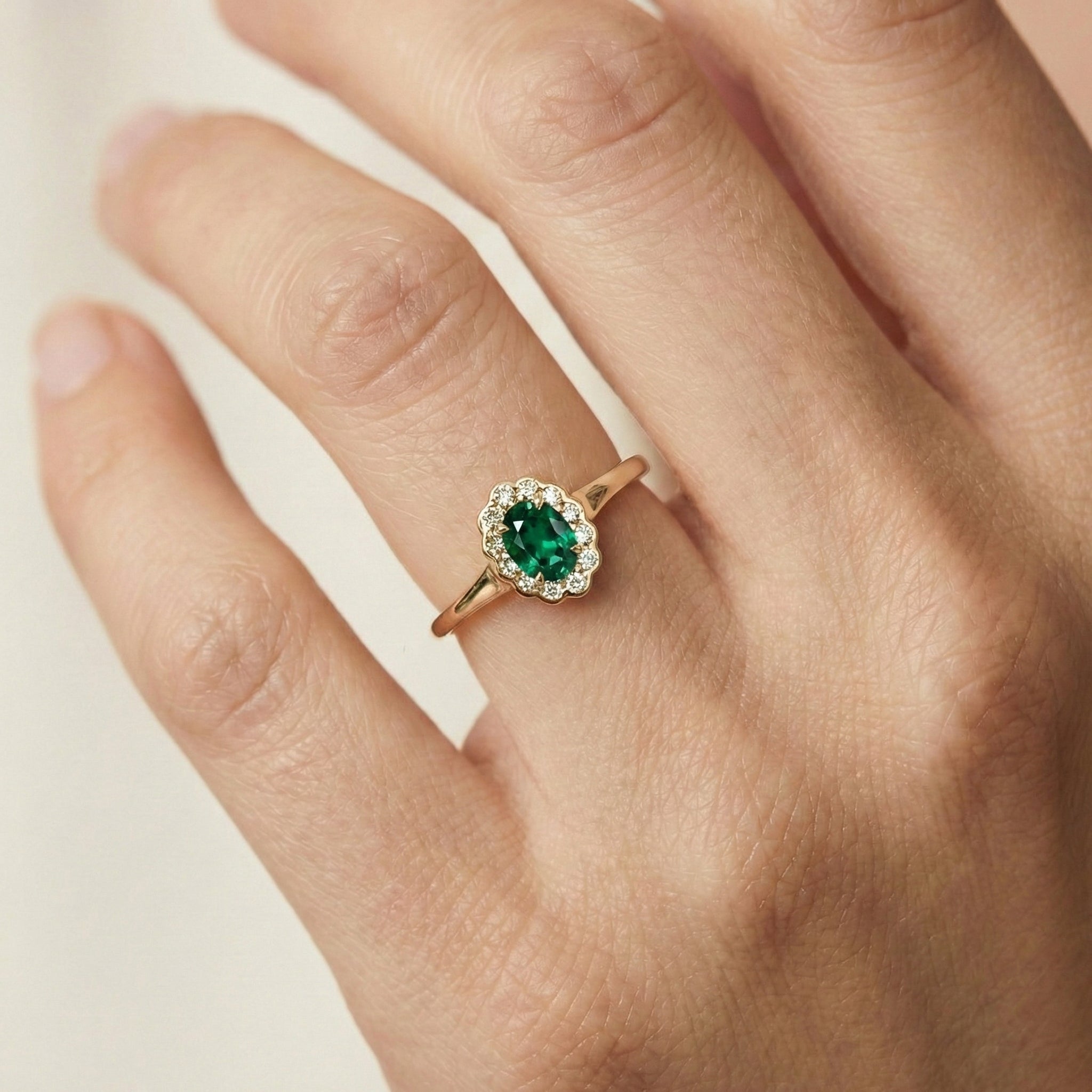 Mini Kensington Ring | Lab Emerald - Zayla - Rings