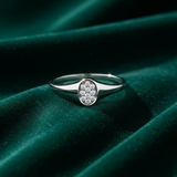 Oval Pavé Signet Ring | White Gold