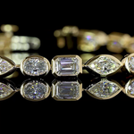 mixed diamond tennis bracelet with bezel 