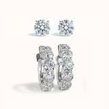 The Diamond Double Take Earring Set | White Gold
