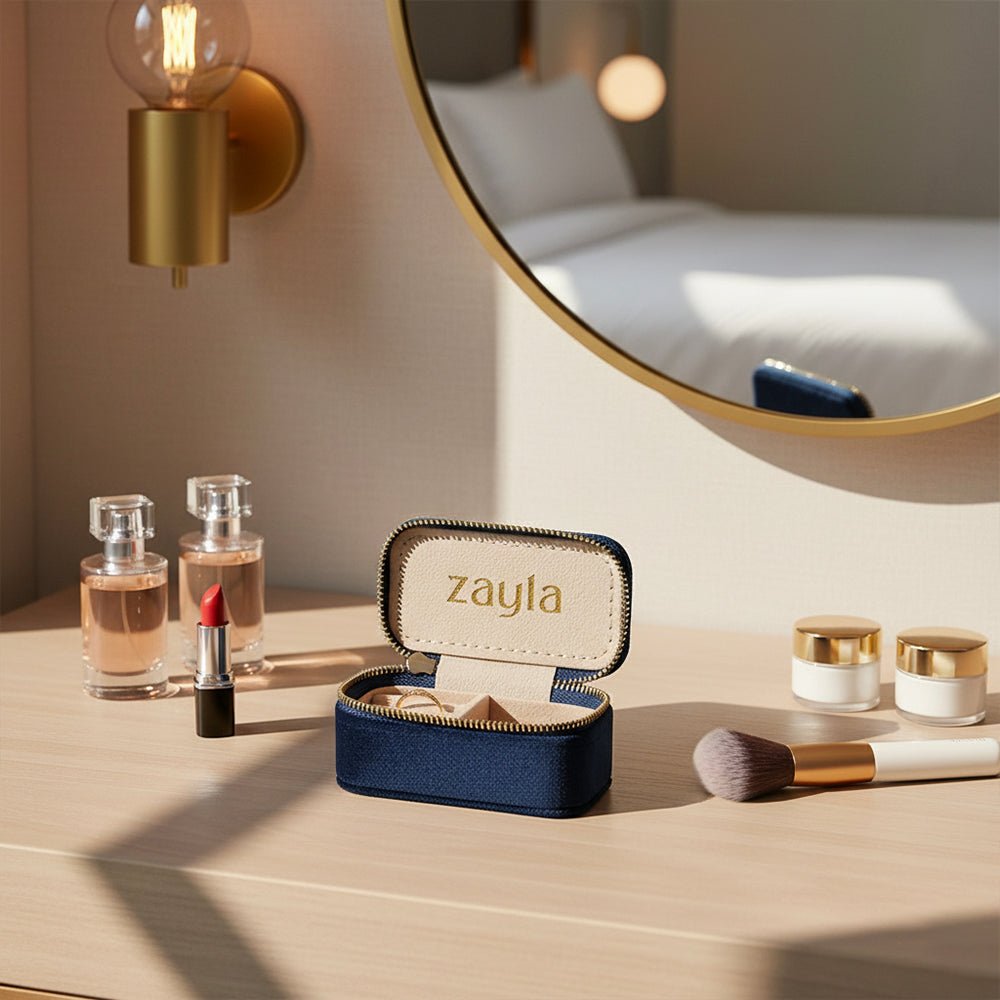 Jewelry Travel Case - Navy - Zayla - Jewelry Accessories